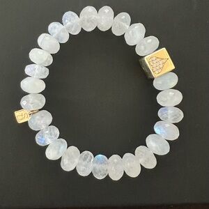 Sheryl Lowe Elegant Moonstone Bracelet with 14k Gold Accents